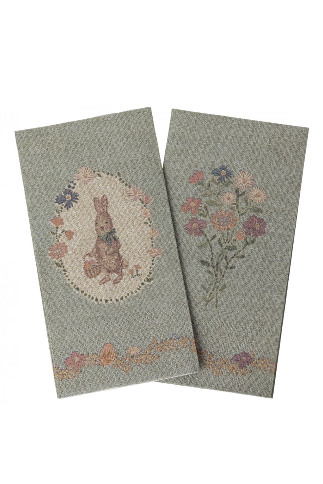 Maileg - Napkin, Lapin De Pâques - Green/Green Køkkentilbehør