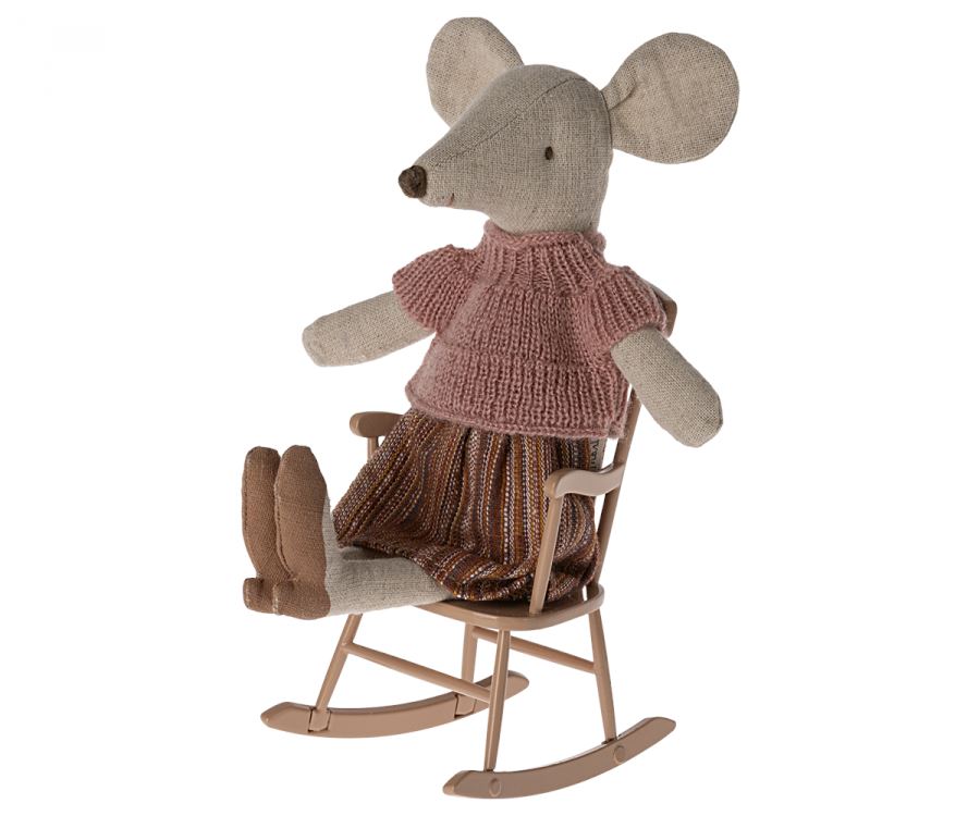 Maileg - Rocking Chair, Mouse - Dark Powder Legetøj