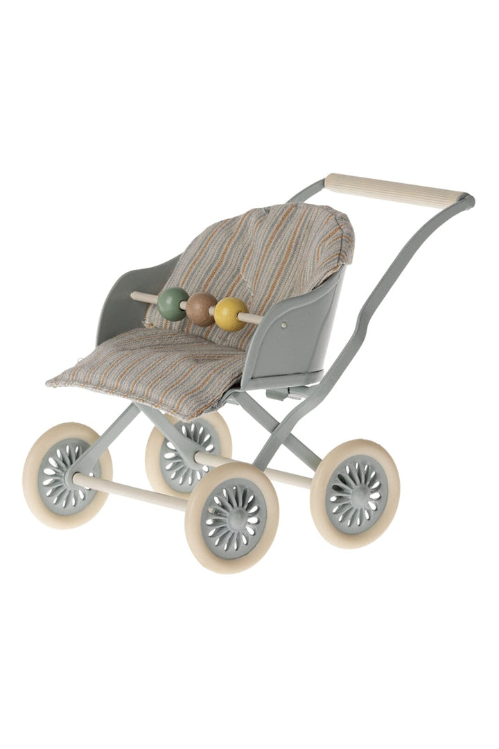 Maileg - Stroller, Baby - Blue - Baby Mouse / My Legetøj