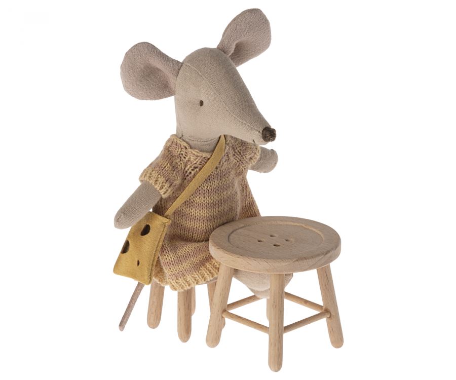 Maileg - Table And Stool Set, Mouse Dekoration