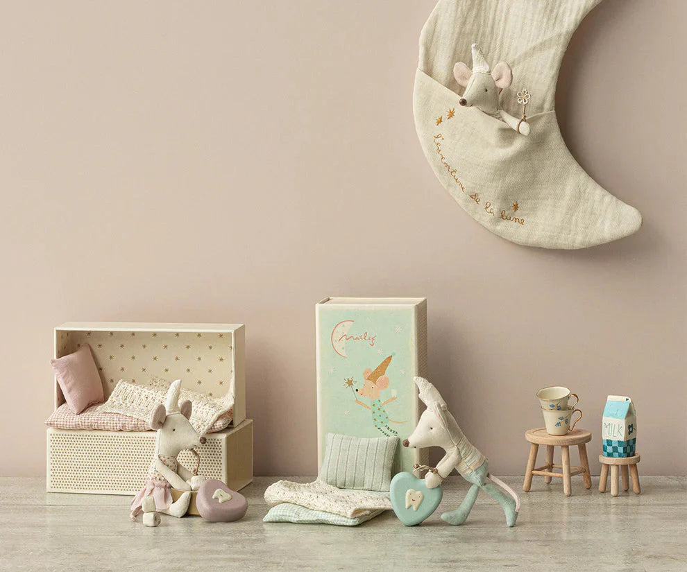 Maileg - Tooth Fairy Mouse, Little Sister In Matchbox Legetøj