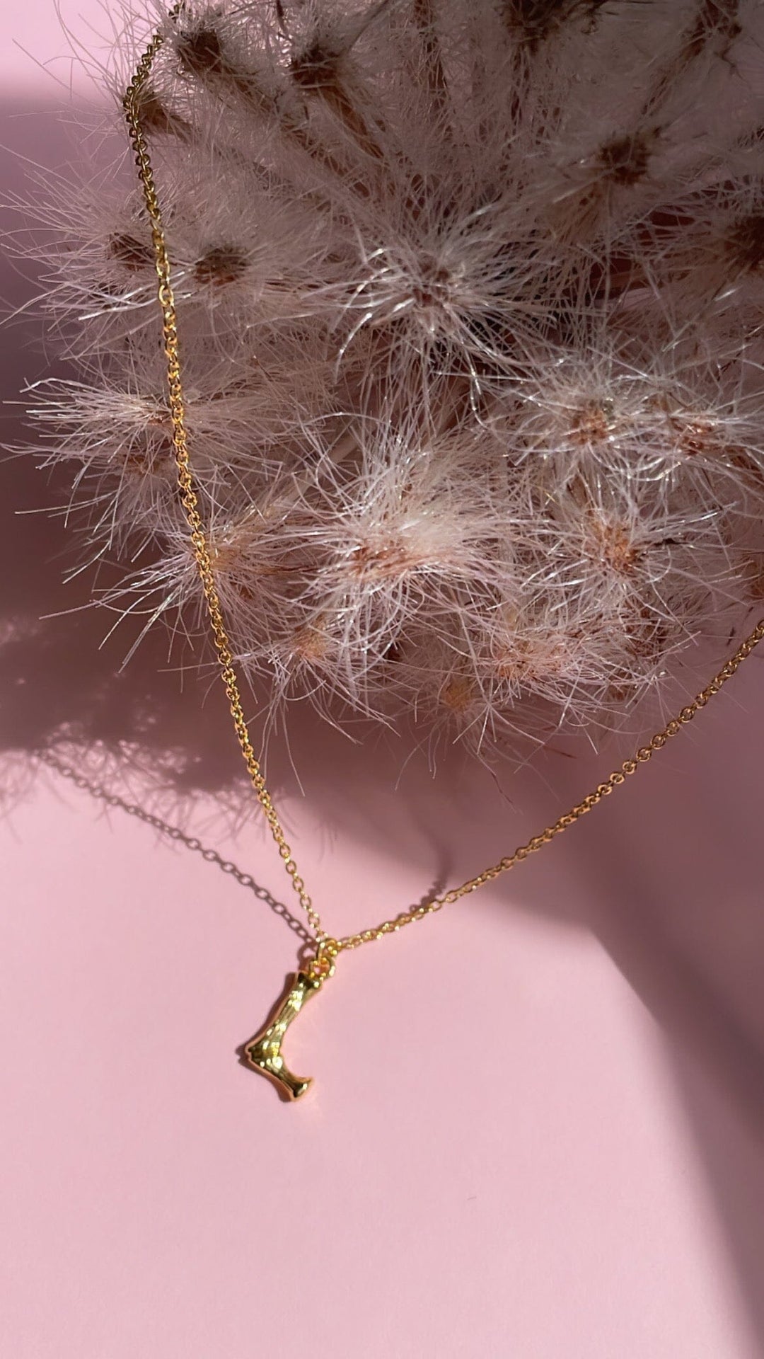 Mellow Moon - Letter Rustik Necklace - Forgyldt Halskæder