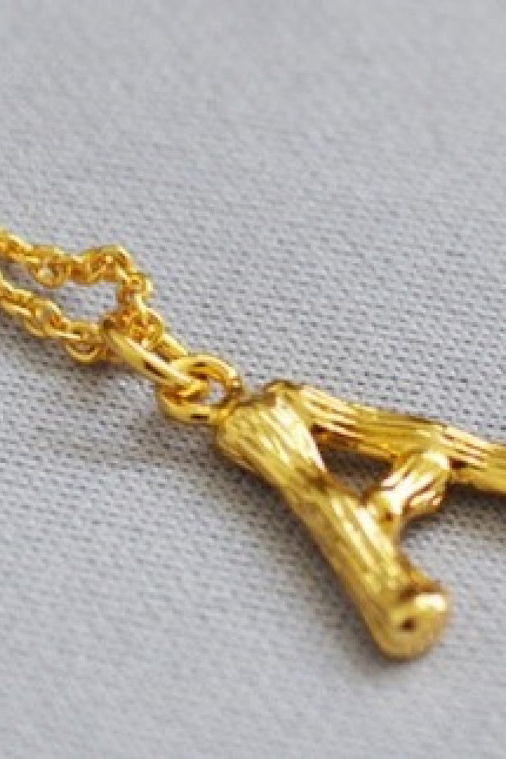 Mellow Moon - Letter Rustik Necklace - Forgyldt Halskæder