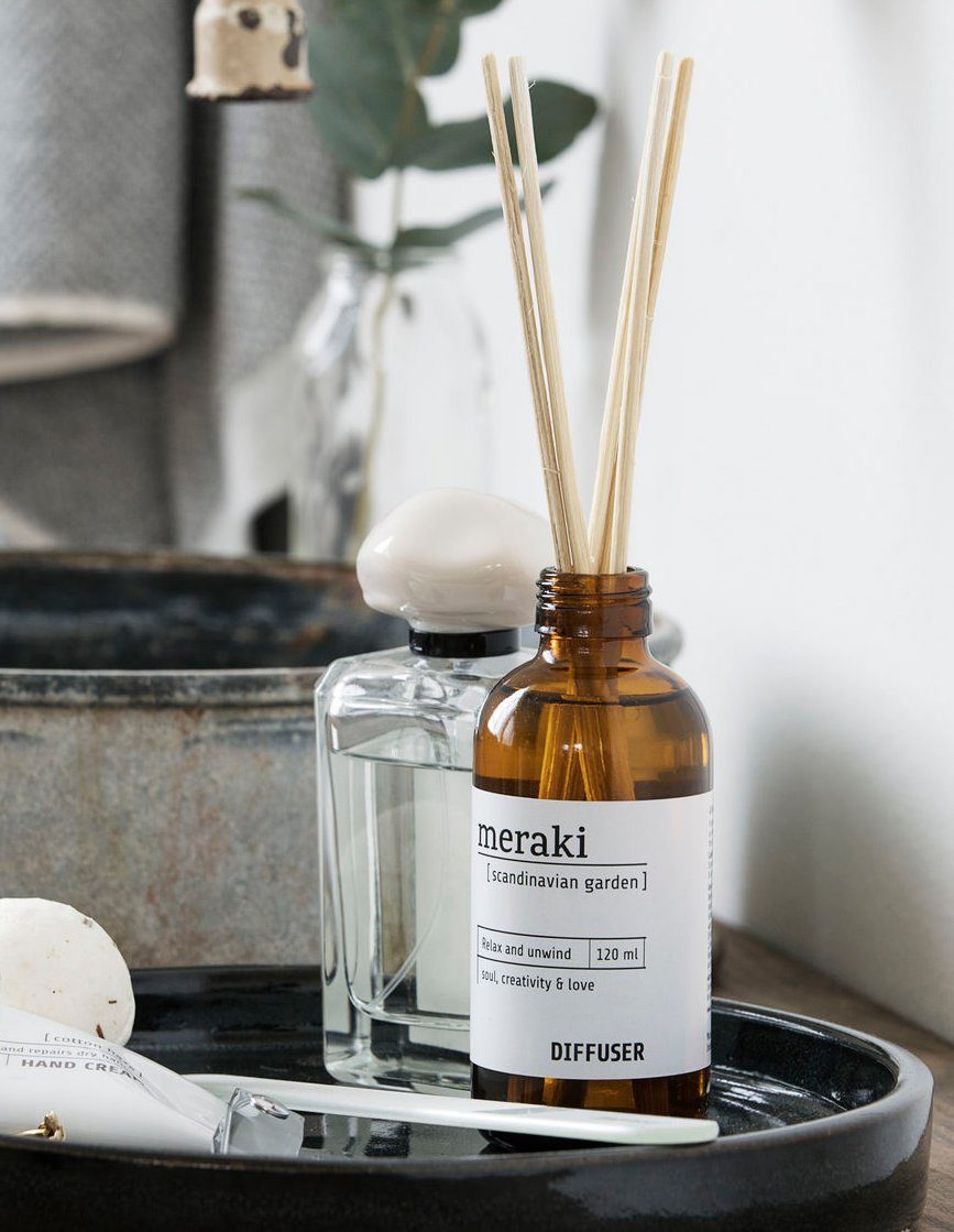 Meraki - Duftfrisker m. 7 pinde - Scandinavian Garden - 120 ml Duftfrisker