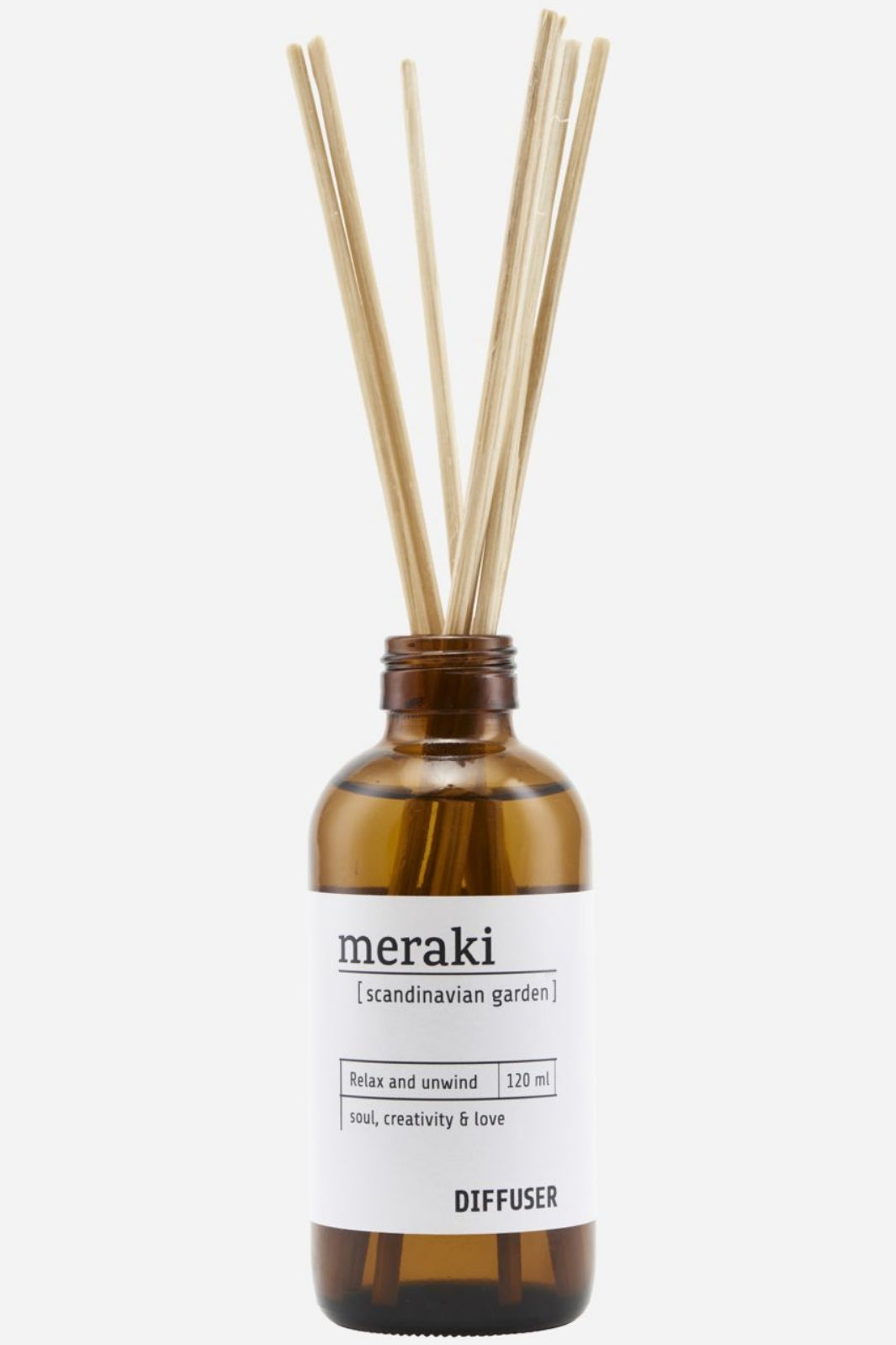 Meraki - Duftfrisker m. 7 pinde - Scandinavian Garden - 120 ml Duftfrisker
