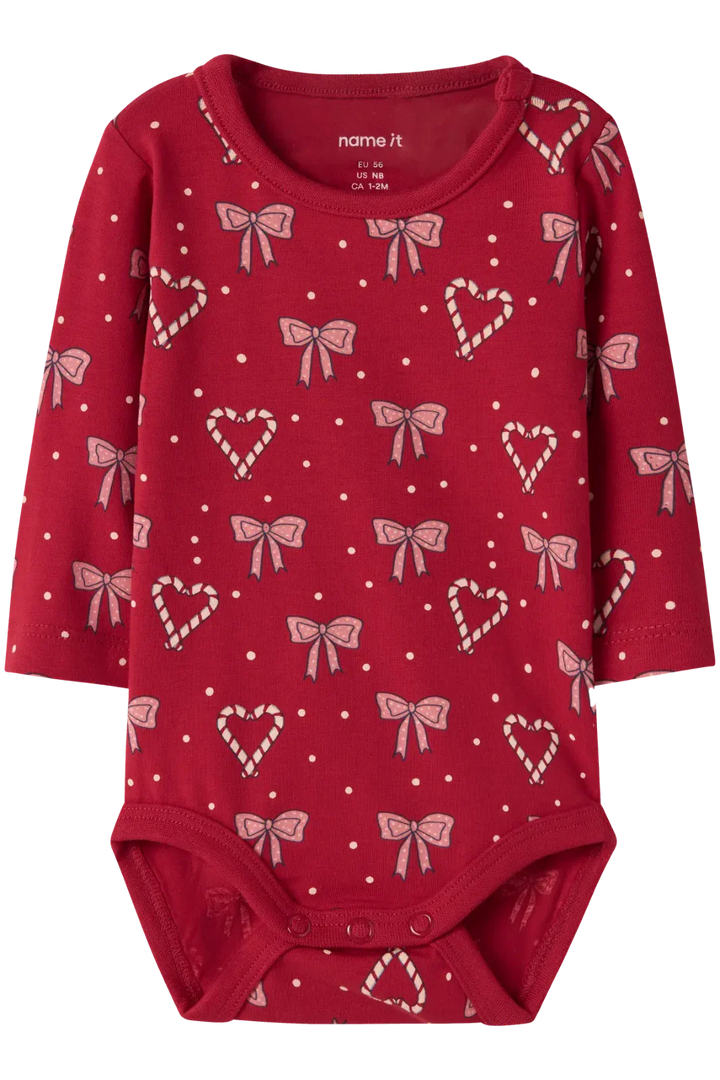 Name It - Nbfri Ls Body - 4912561 Jester Red Bodystockings