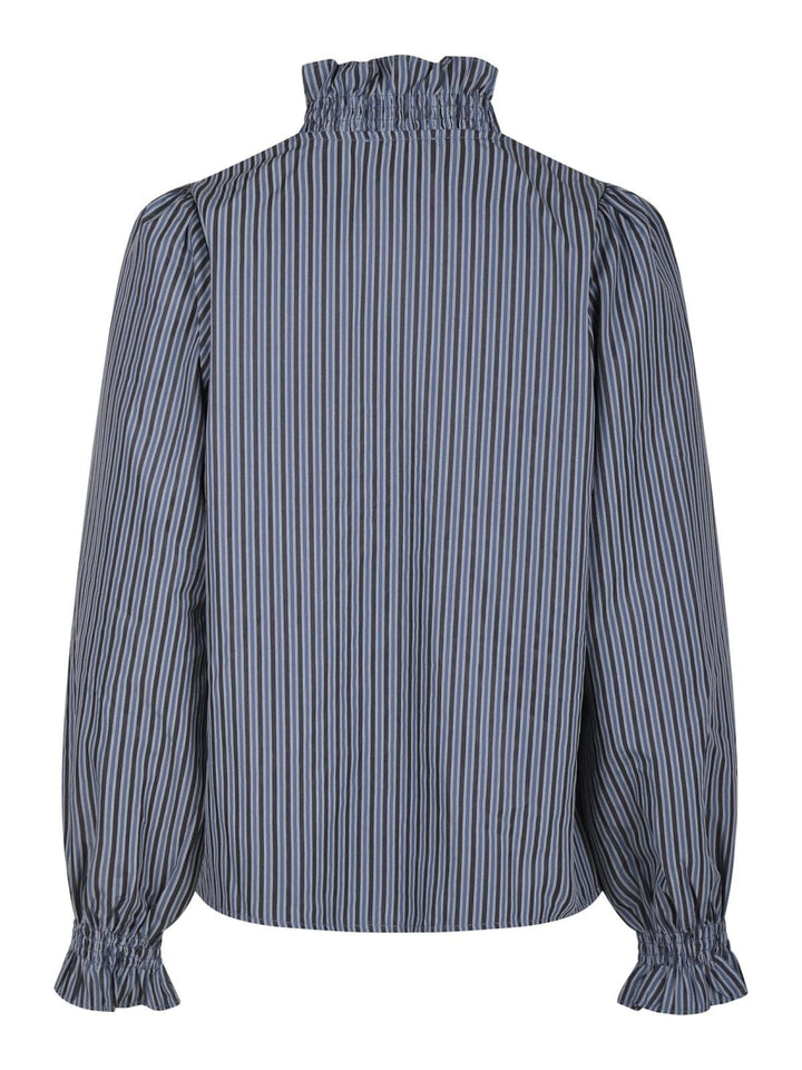Neo Noir - Brielle Twill Stripe Shirt - Dusty Blue Skjorter