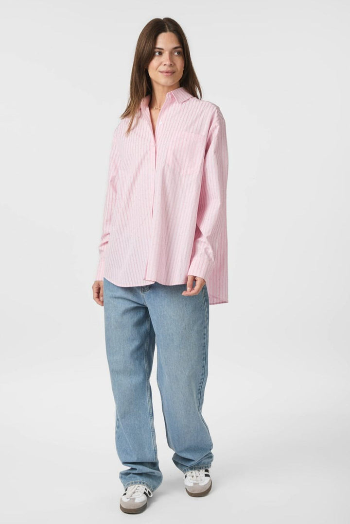 Neo Noir - Dalma Soft Stripe Stone Shirt 166553 - 170 - Pink