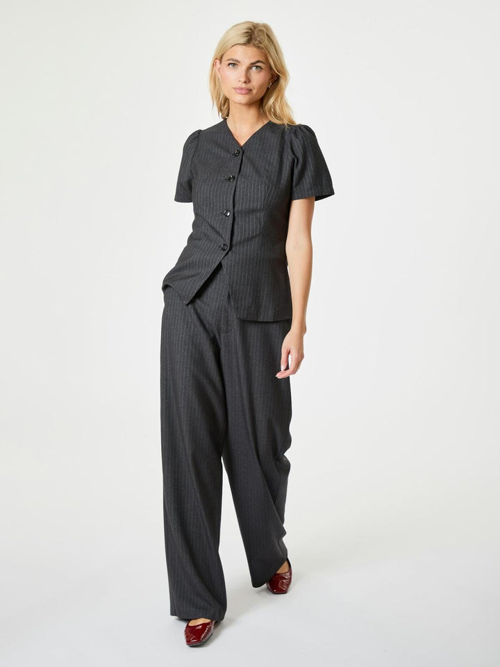 Neo Noir - Emmett Pinstripe Pants - Antracit Bukser