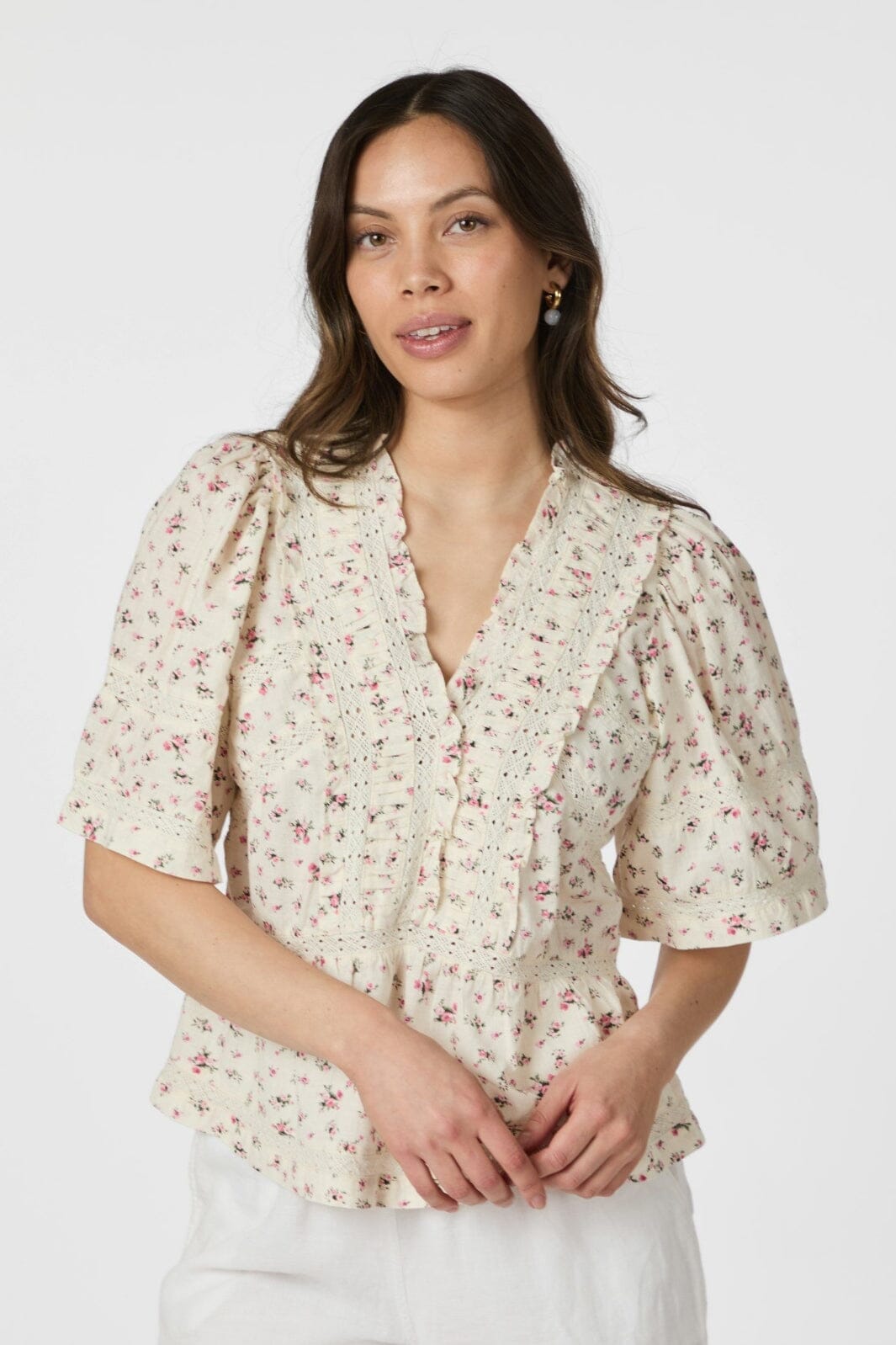 Neo Noir - Evienne Floral Blush Top 165626 - 165 - Rose