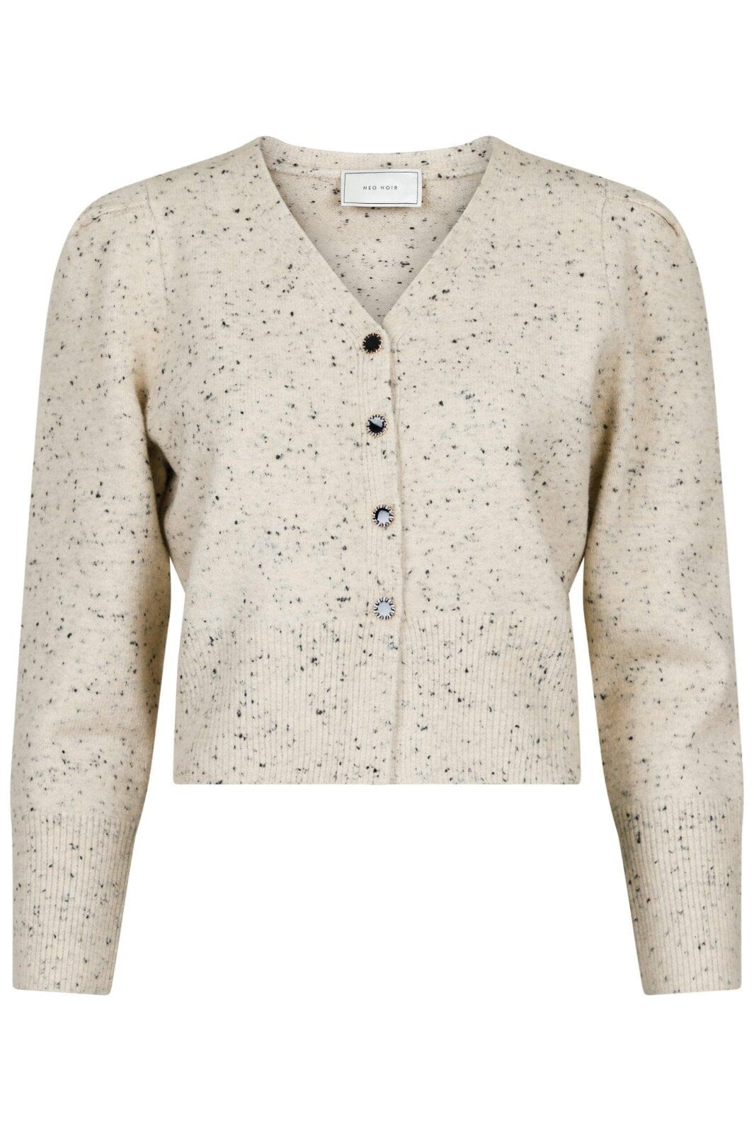 Neo Noir - Hunter Multi Knit Cardigan - Beige Melange Cardigans