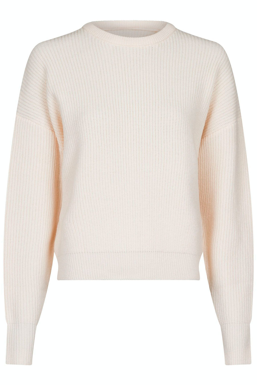Neo Noir - Moana Solid Knit Blouse - Off White Strikbluser