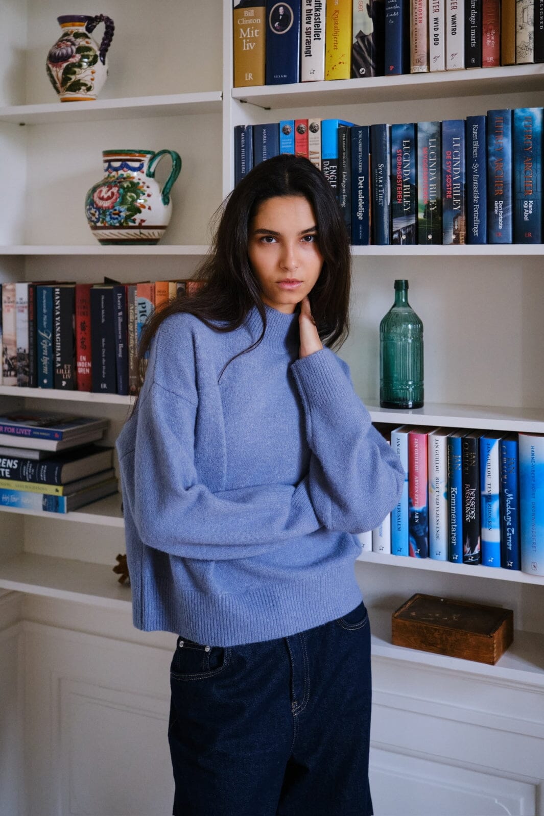 Neo Noir - Paulina Knit Blouse 159703 - 407 - Smoke Blue Bluser