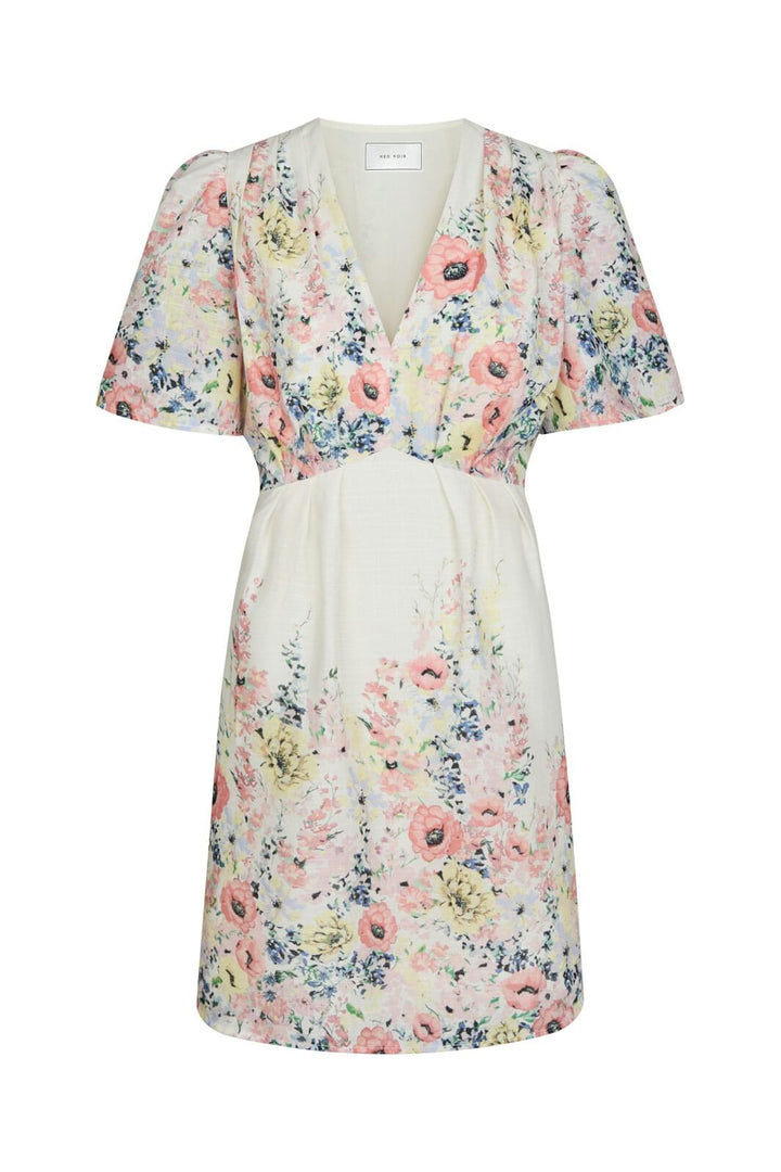 Neo Noir - Shena Flower Print Dress 166451 - 122 - Creme
