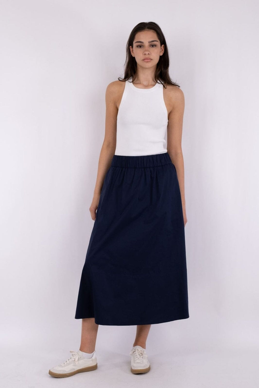 Neo Noir - Yara Poplin Skirt - Navy Nederdele