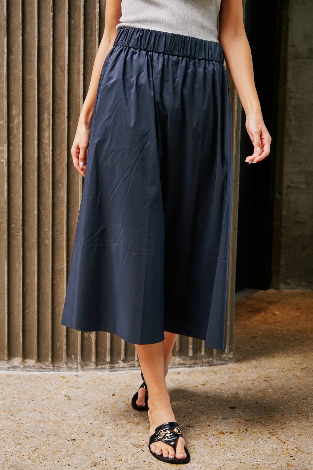 Neo Noir - Yara Poplin Skirt - Navy Nederdele