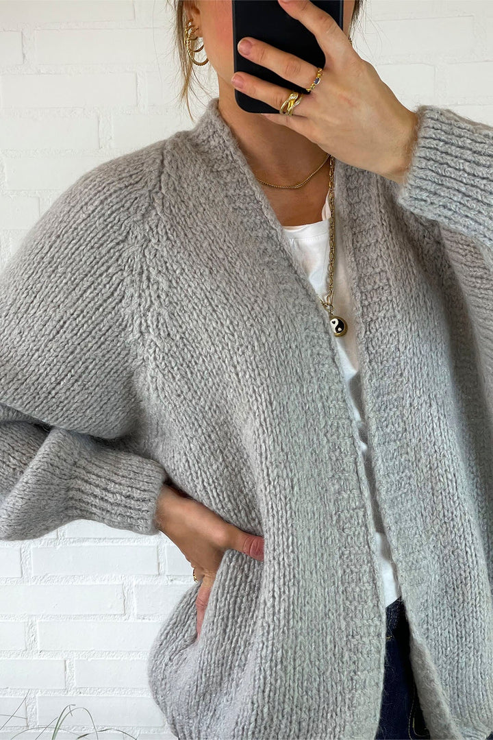 Noella - Fora Knit Cardigan - Light Grey Cardigans