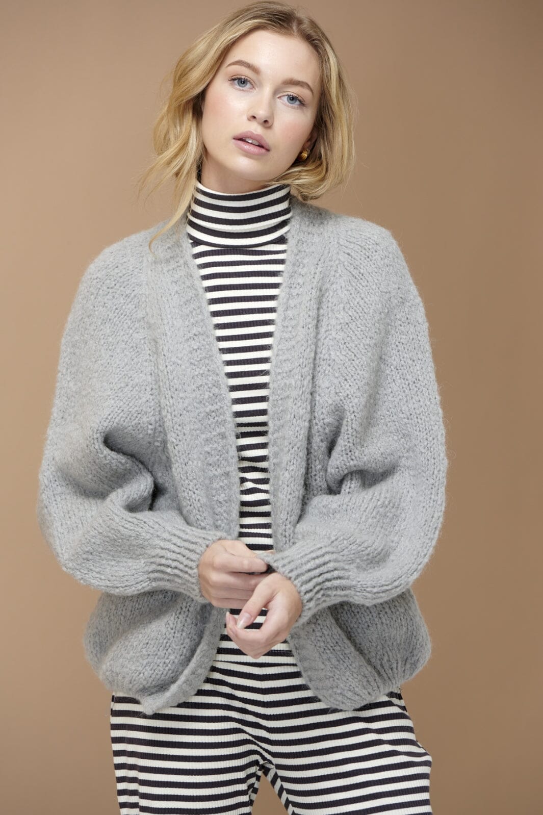 Noella - Fora Knit Cardigan - Light Grey Cardigans