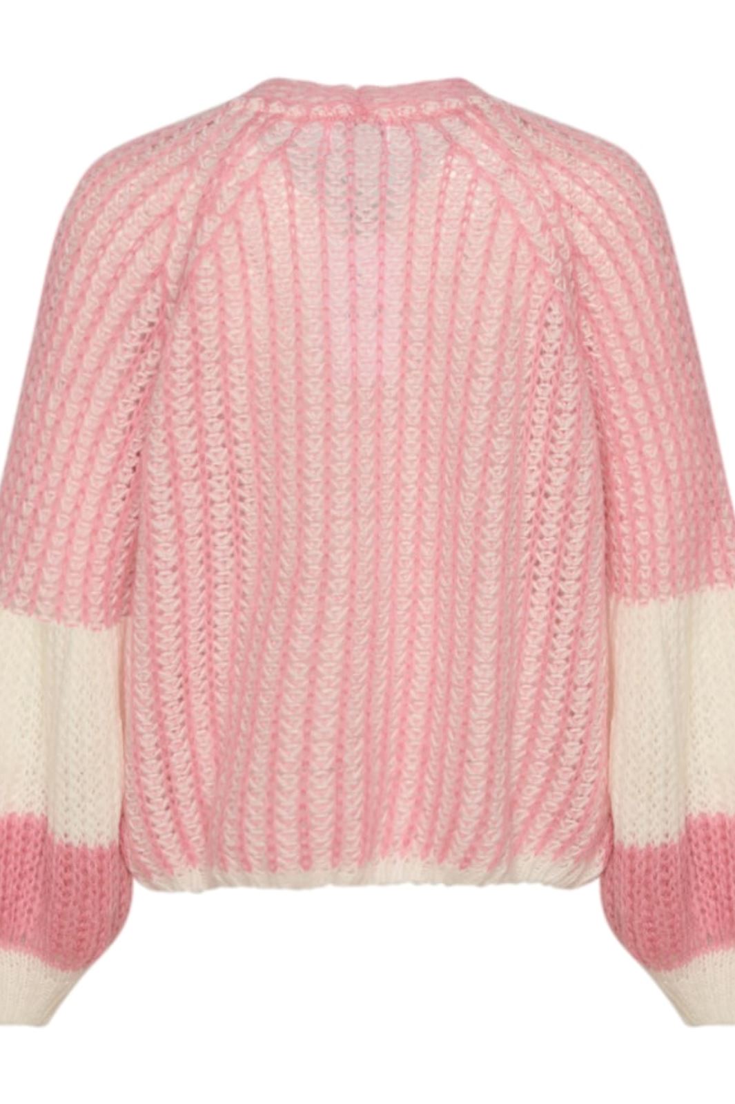Noella - Liana Knit Cardigan - White/Rose Cardigans