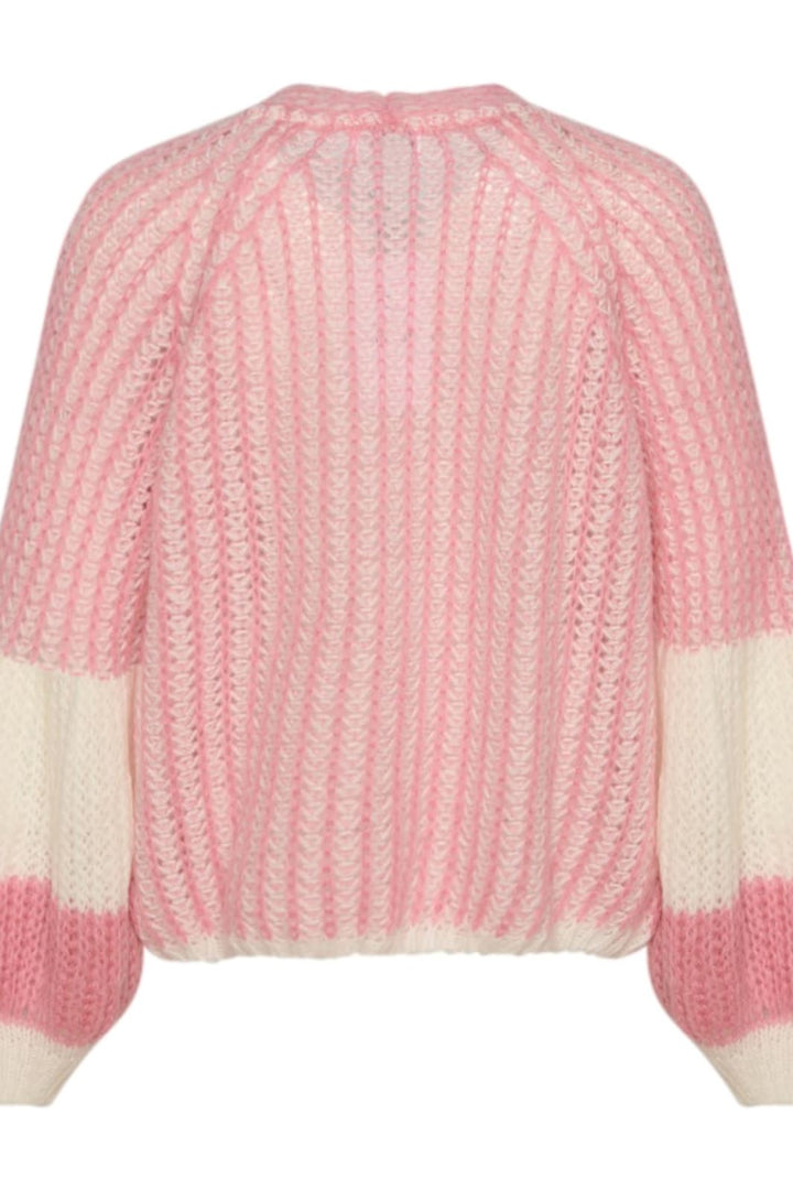 Noella - Liana Knit Cardigan - White/Rose Cardigans