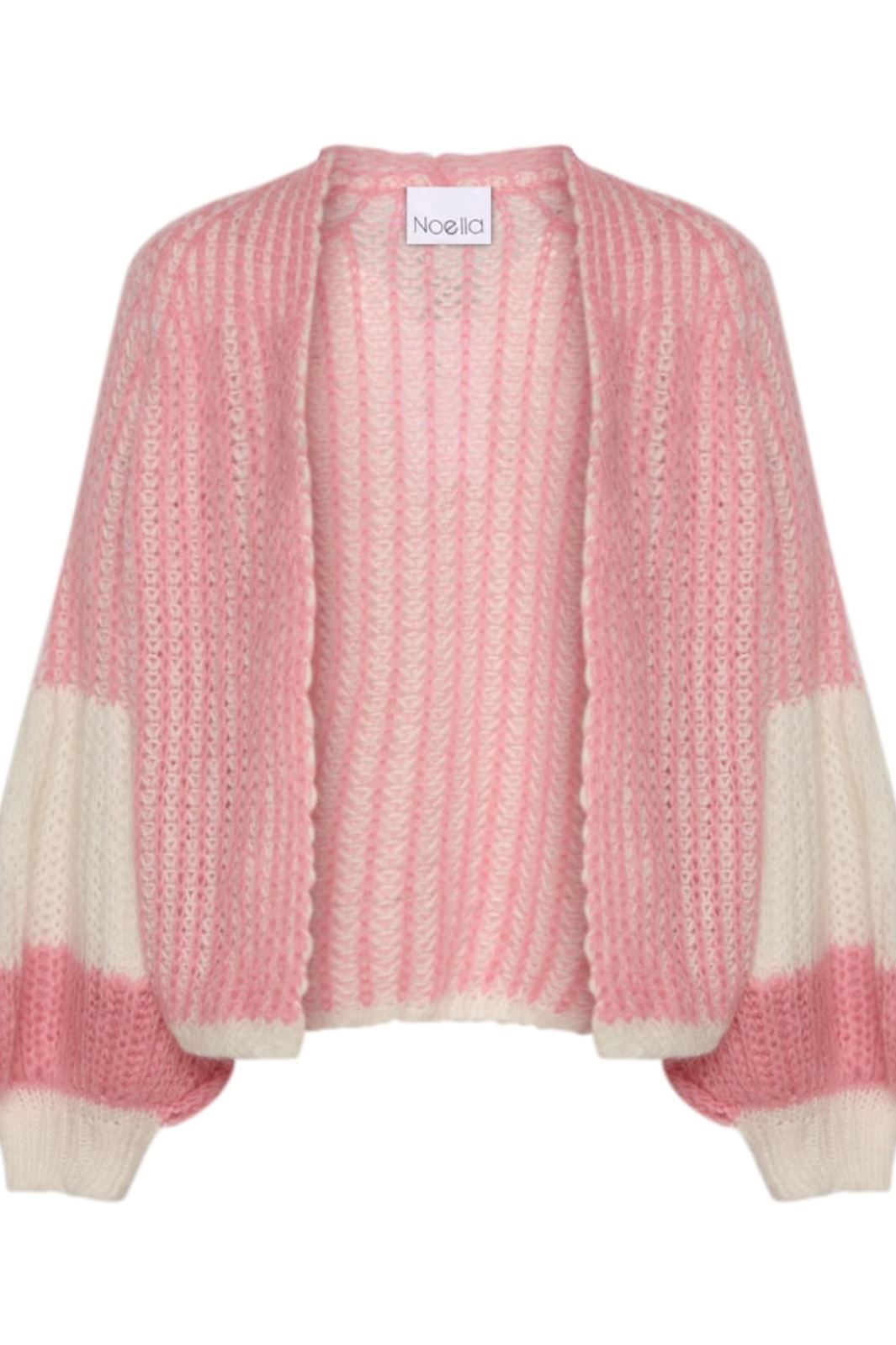 Noella - Liana Knit Cardigan - White/Rose Cardigans