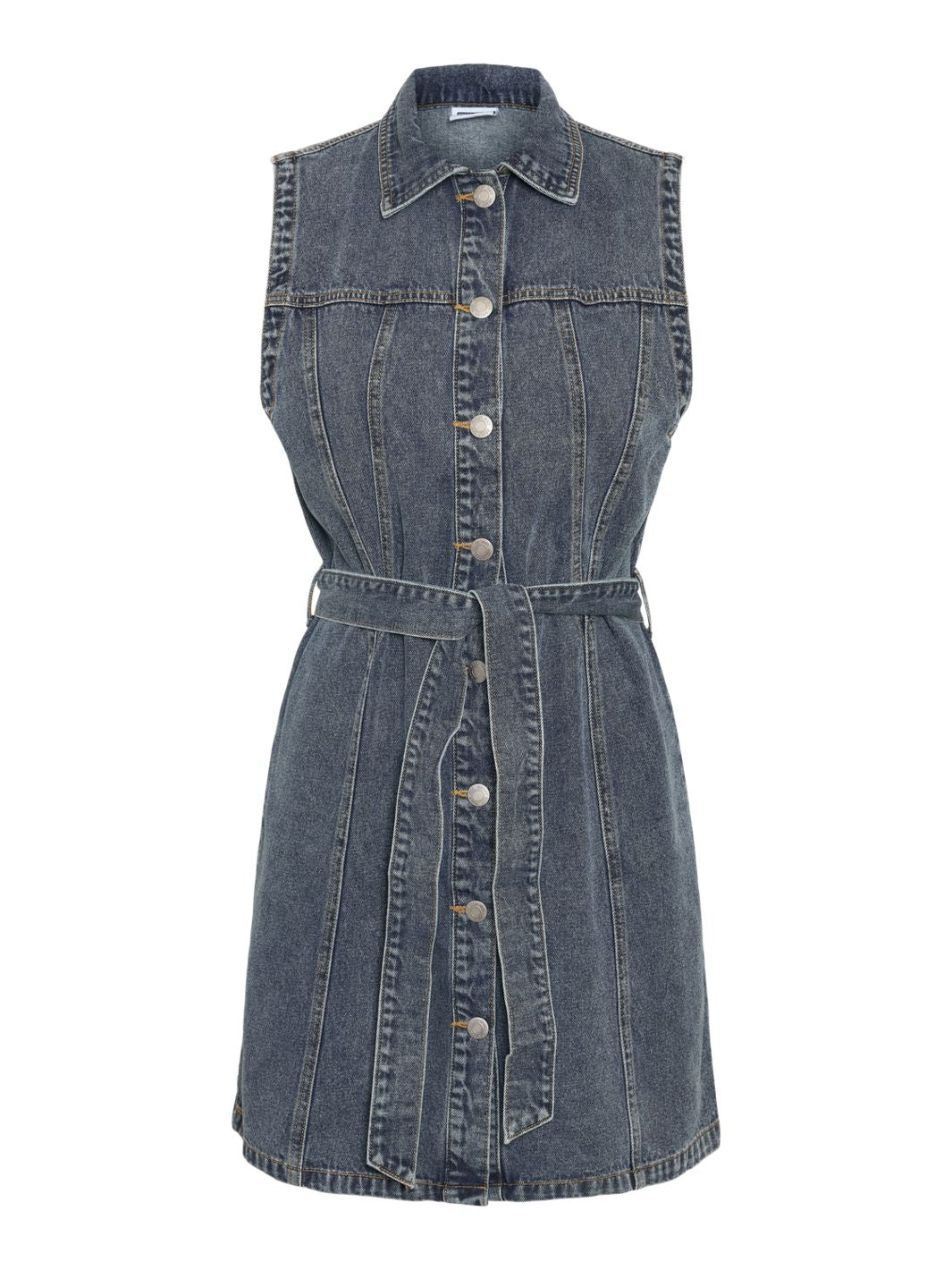 Noisy May - Nmalvi S/L Short Tie Dress Bs023Mb - 4759543 Medium Blue Denim