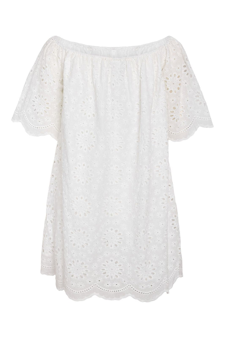 Noisy May - Nmfiona Offshoulder Broderie Abk Dress - 4953713 Bright White