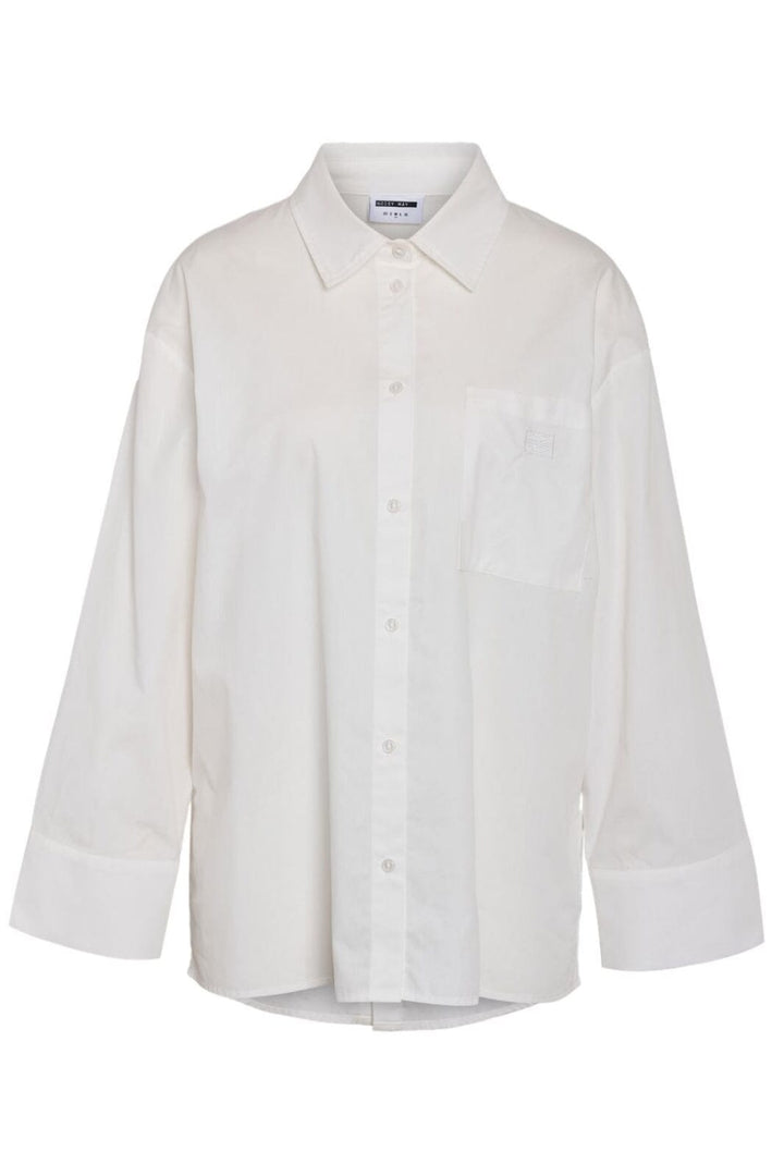 Noisy May - -Nmfreja L/S Button Shirt Fwd - 4755607 Cloud Dancer Skjorter