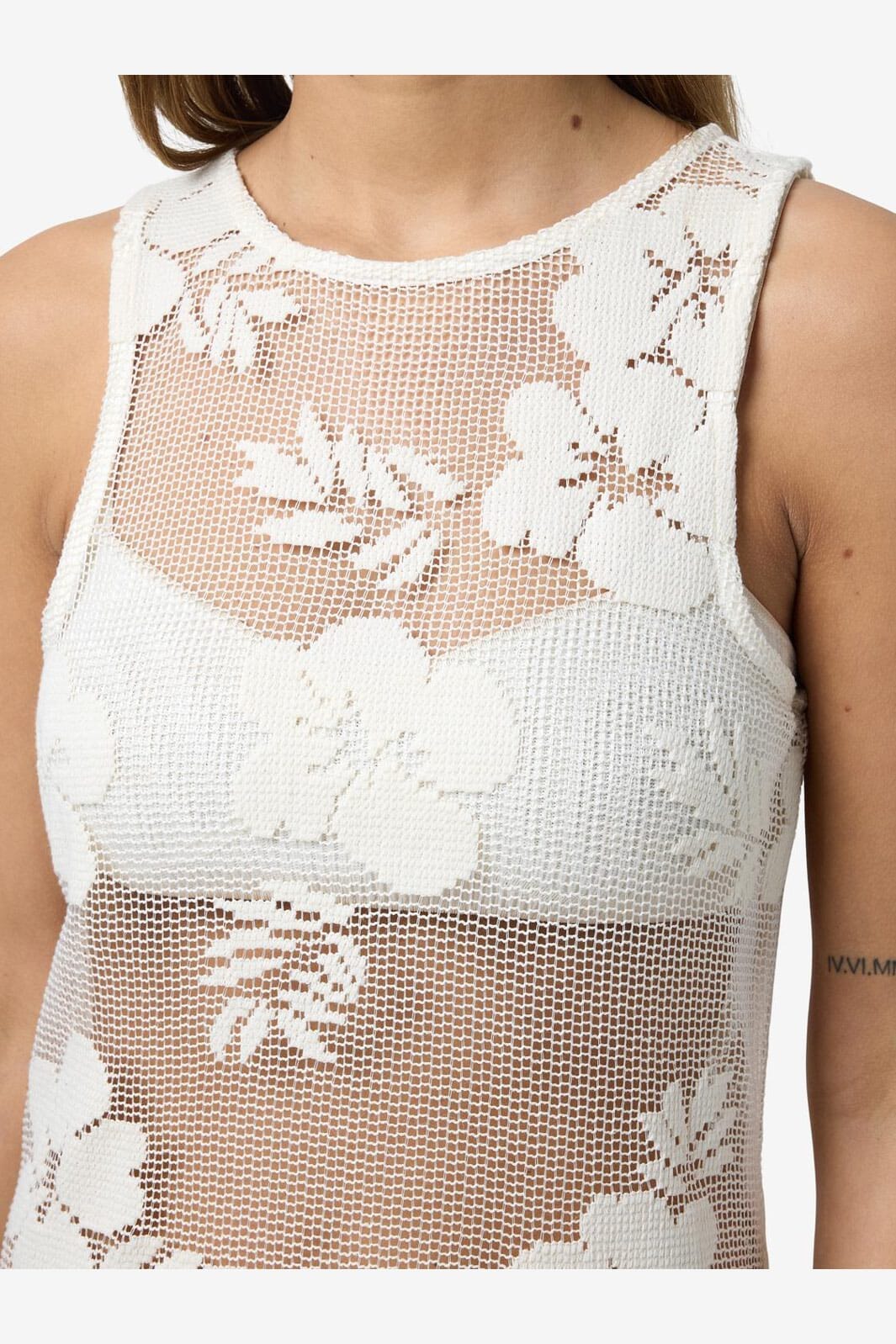 Noisy May - Nmklea S/L Long Flower Lace Slit Dress - 4821924 Birch