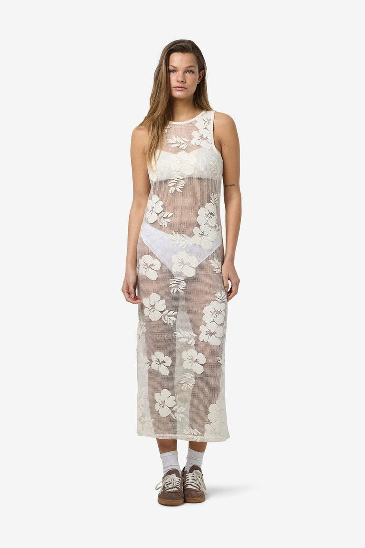 Noisy May - Nmklea S/L Long Flower Lace Slit Dress - 4821924 Birch