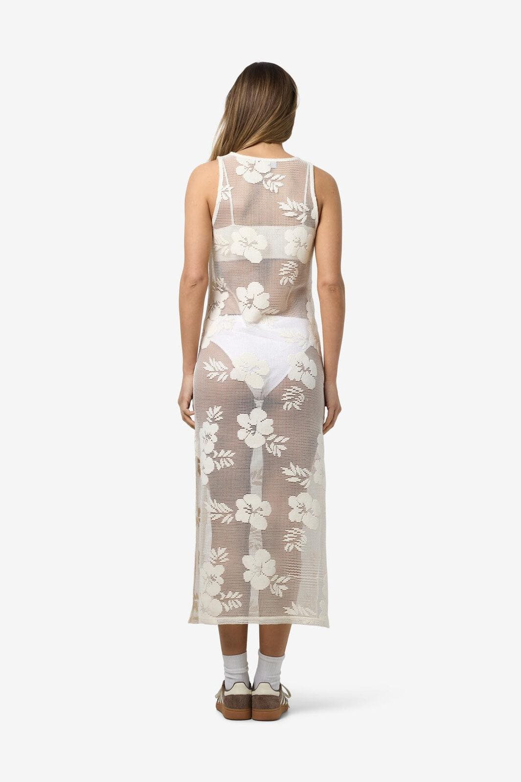 Noisy May - Nmklea S/L Long Flower Lace Slit Dress - 4821924 Birch