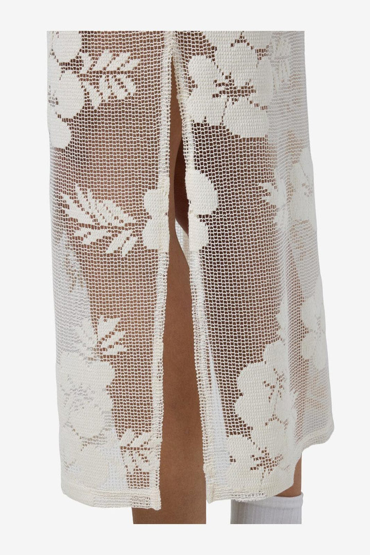 Noisy May - Nmklea S/L Long Flower Lace Slit Dress - 4821924 Birch