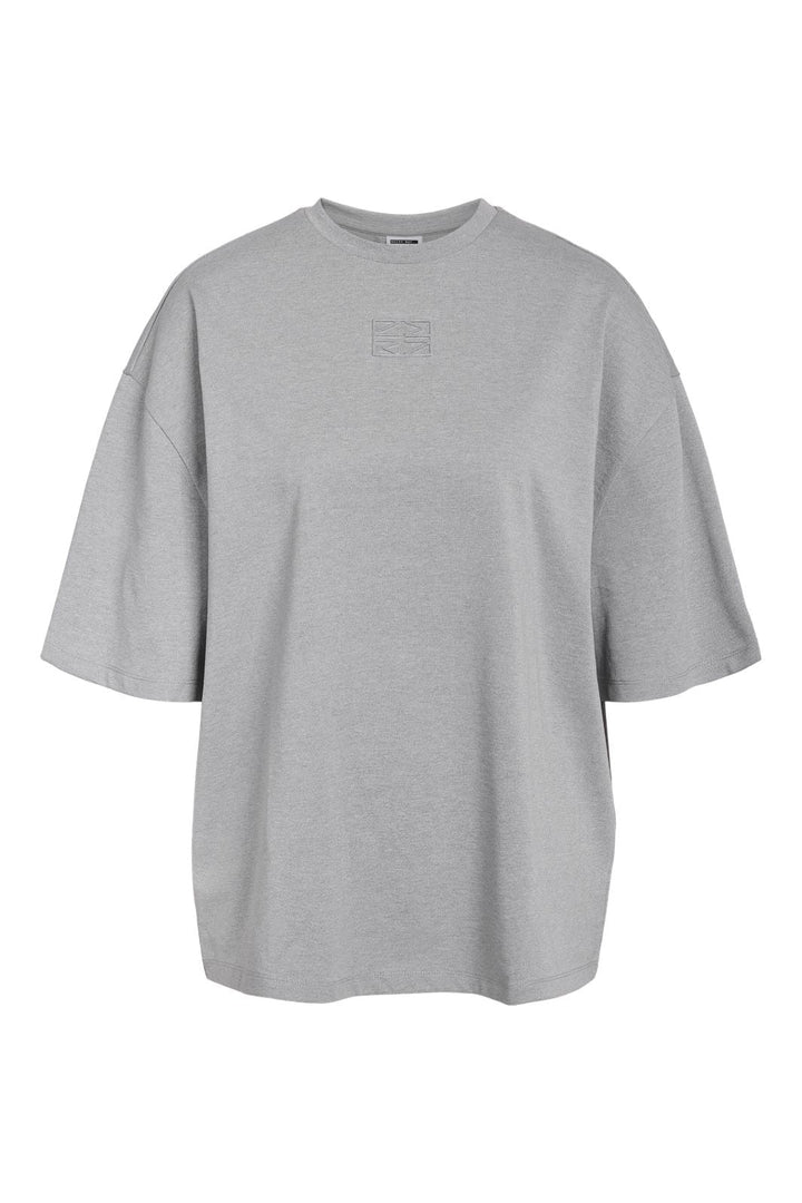 Noisy May - Nmnadine Glitter Embos T-Shirt - 4764934 Light Grey Melange Silver Lurex