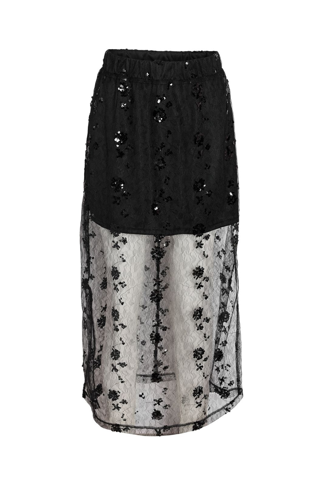 Précommande - Noisy May - Nmzigga N/W Mesh Sequin Midi Skirt - 4953739 Black