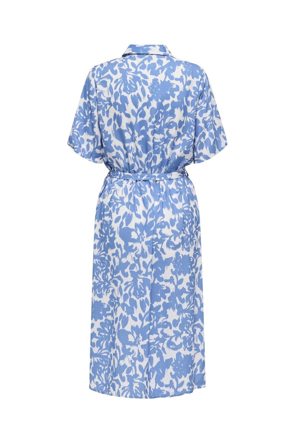 Only - Asmin S/S Shirt Dress - 4865074 Cloud Dancer Tania Flower Nebulas Blue