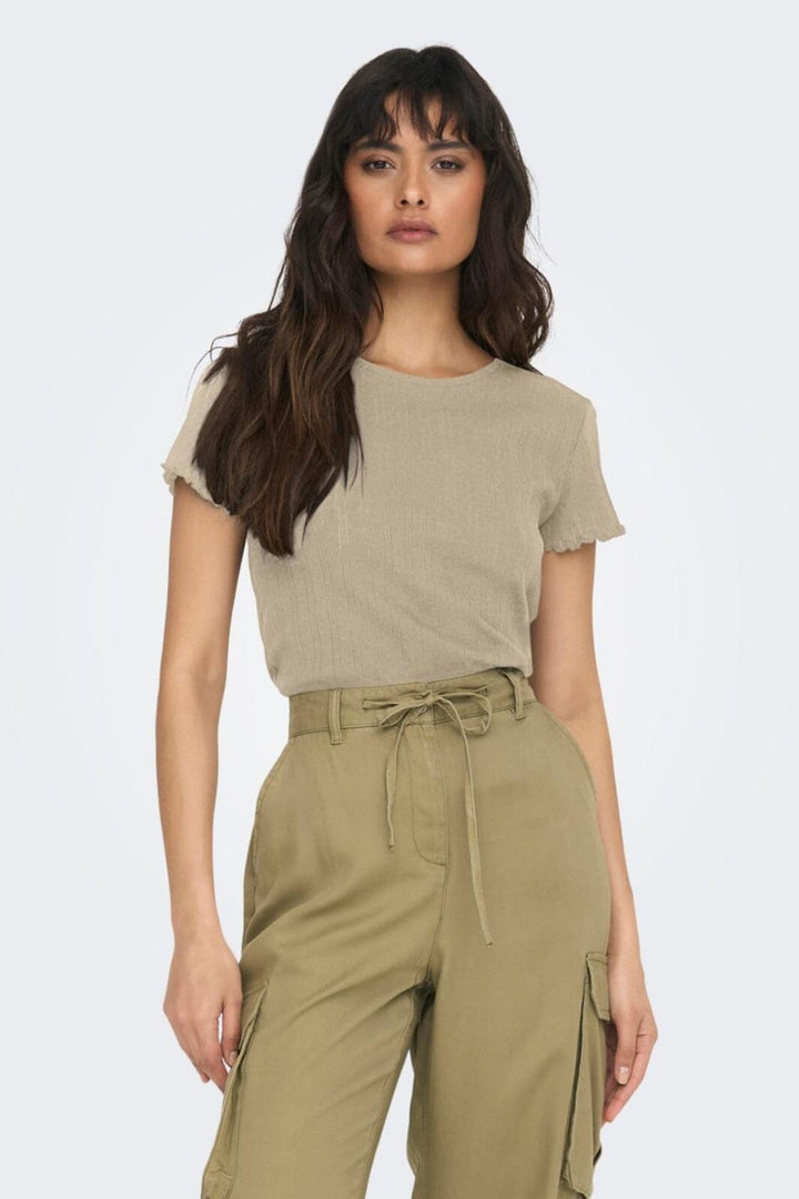 Only - Onlcarlotta S/S Top - 3874836 Humus T-shirts