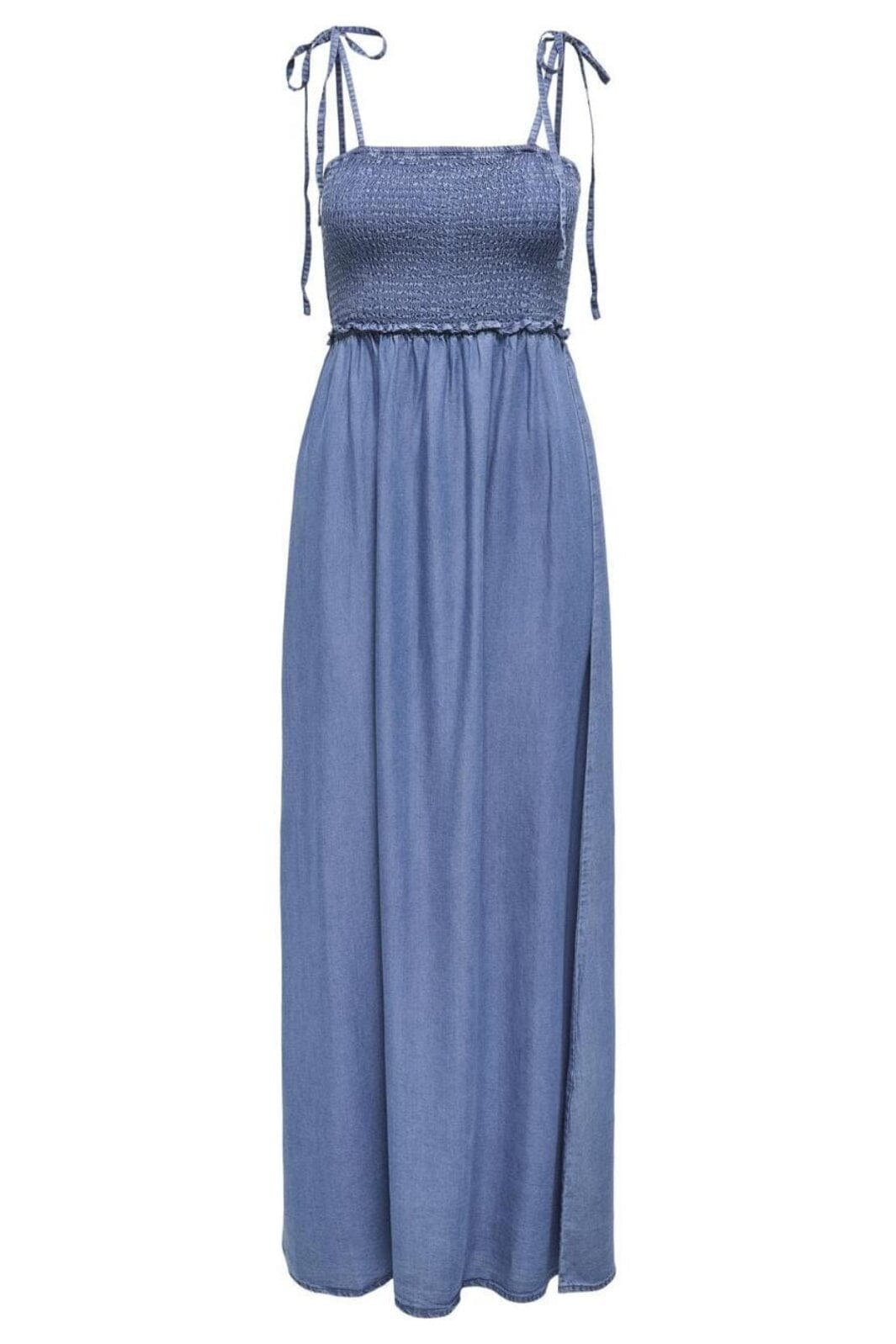 Only - Onlcharis Life Smock Maxi Dress - 4730821 Medium Blue Denim Kjoler