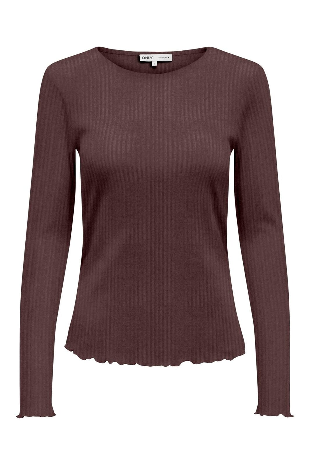 Only - Onlemma L/S Rib Basic Top - 4963370 Decadent Chocolate