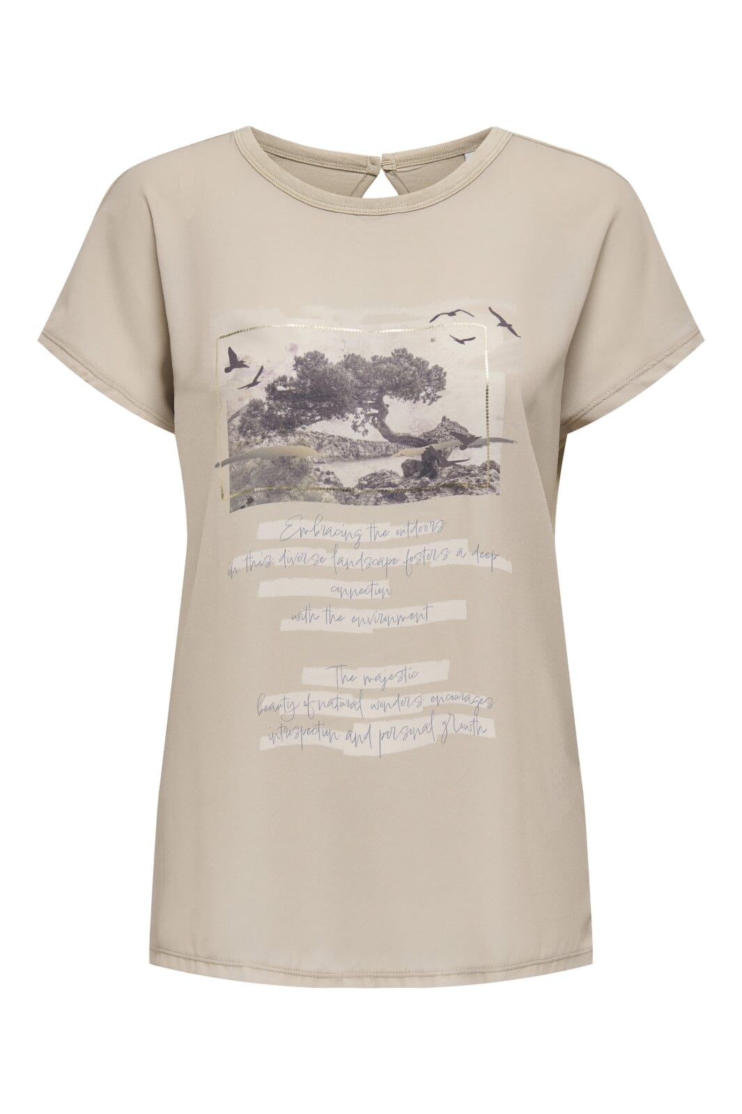 Only - Onlflora Reg S/S Art Foil Top Box - 4840295 Humus Landscape