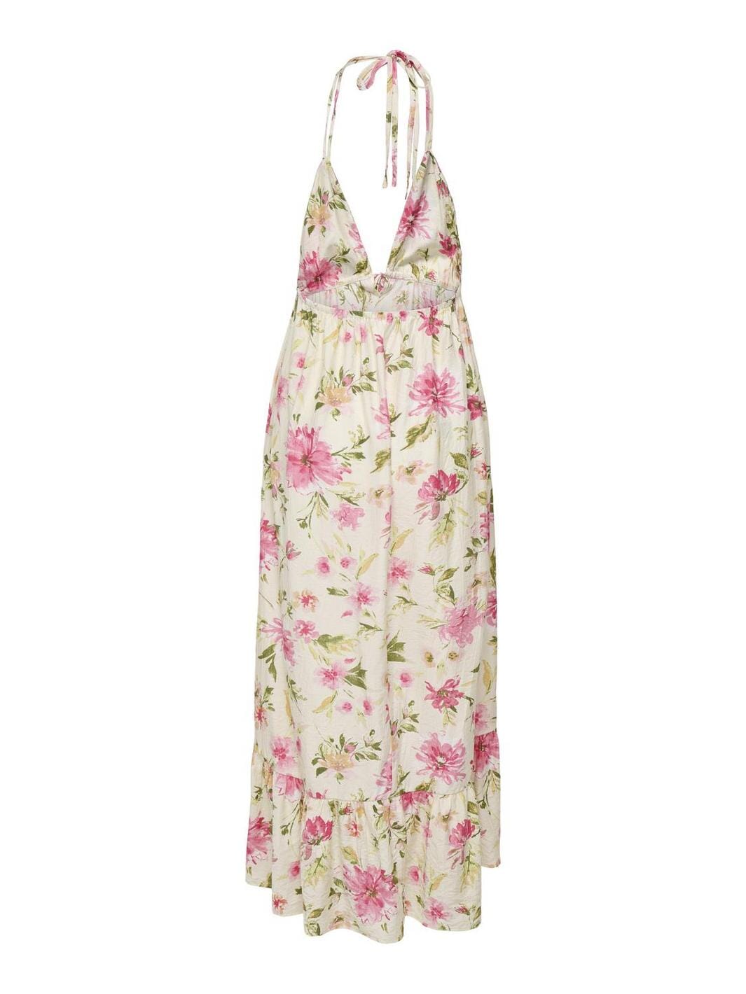 Only - Onlflower Halterneck Dress - 4855518 Cloud Dancer Flower