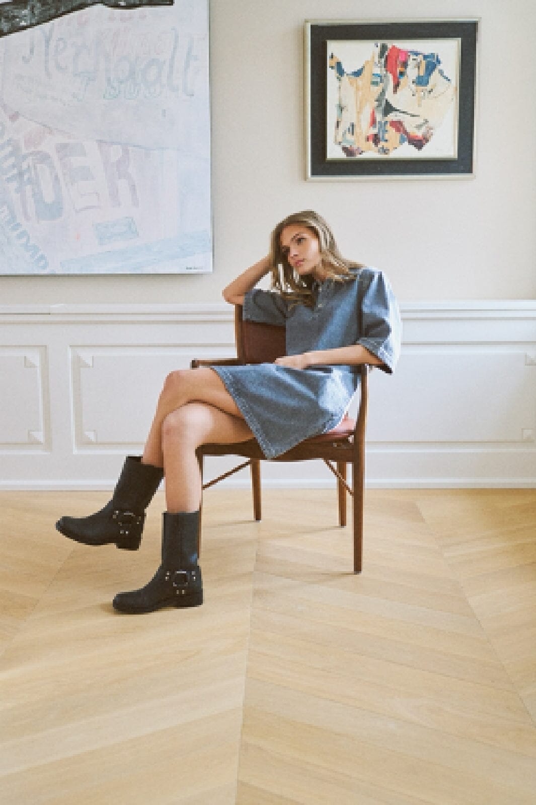 Only - Onlgry S/S Dress Azg - 4622386 Grey Denim Kjoler