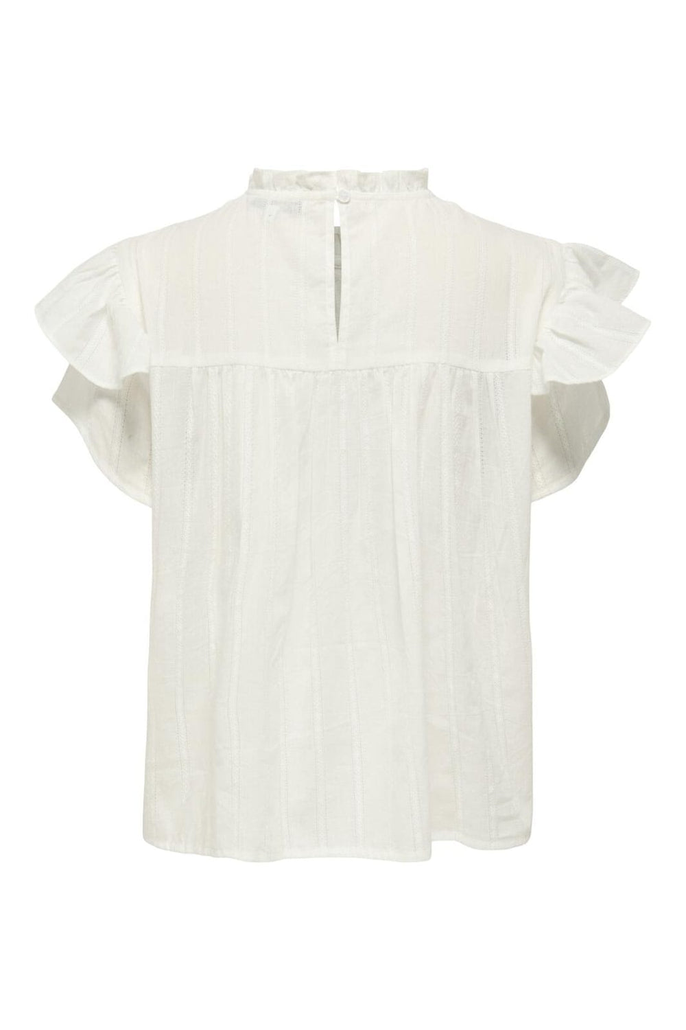 Only - Onlheike S/L Frill O-Neck Top - 4906221 Cloud Dancer