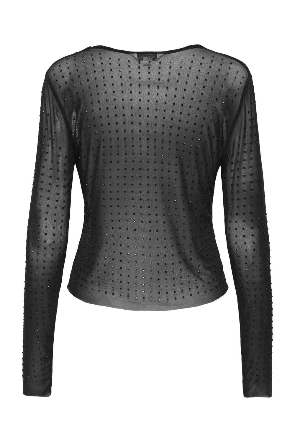 Only - Onlhilen Ls Rhinestone Mesh Top - 4866222 Black