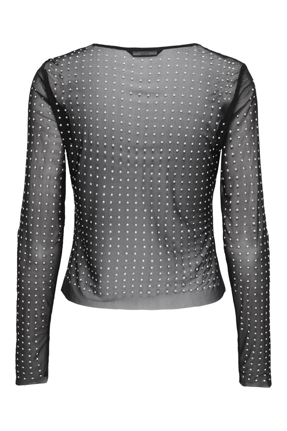 Only - Onlhilen Ls Rhinestone Mesh Top - 4930193 Black Rainbow Rhinestones
