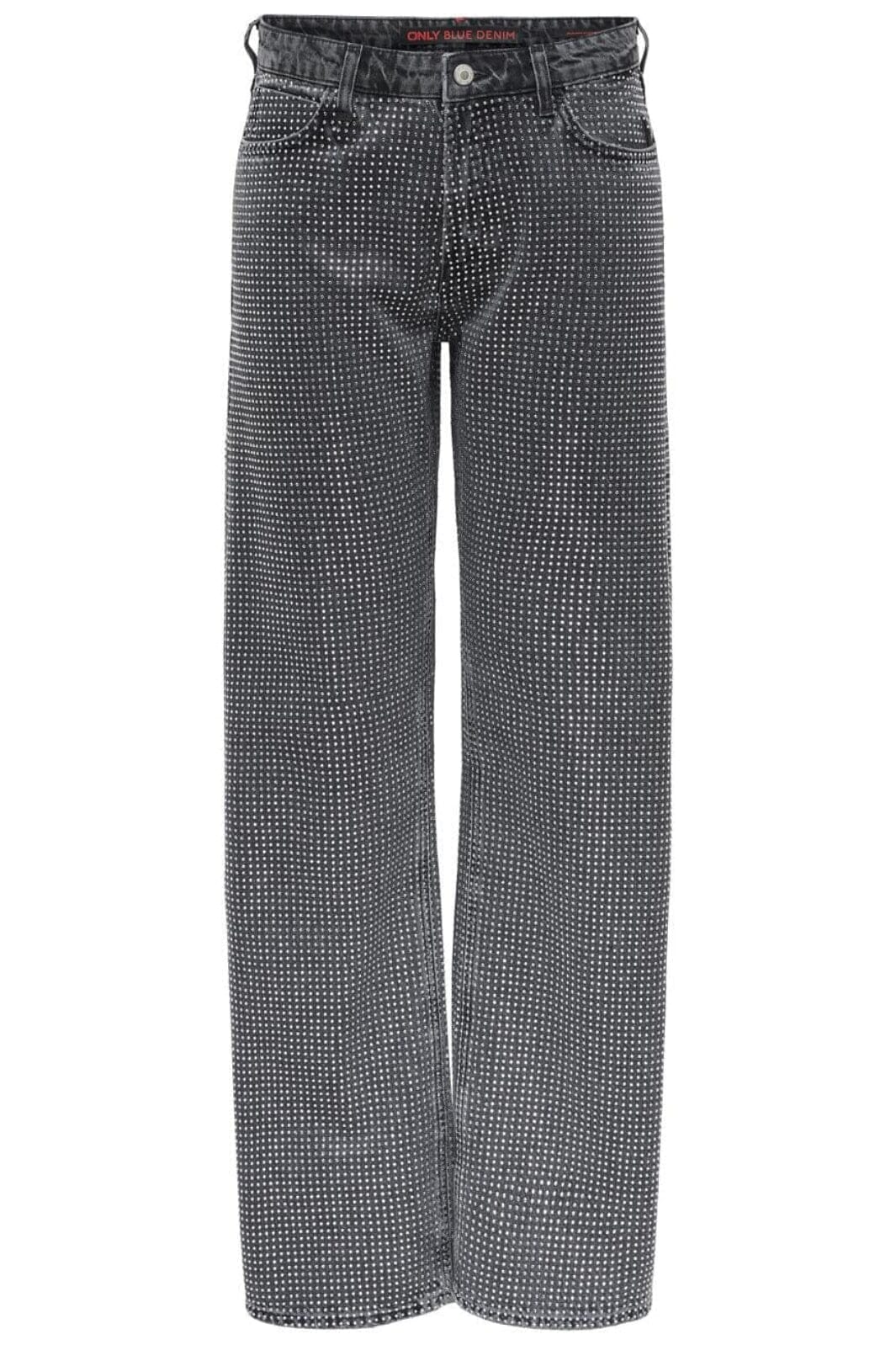 Only - Onlhudson Reg Wide Deco Red Cro - 4596089 Grey Denim Jeans