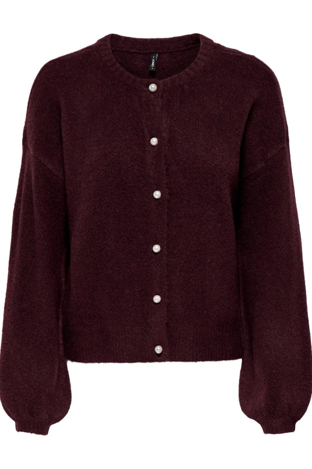 Only - Onlisabella L/S Cardigan Knt - 4902709 Winetasting Melange Cardigans