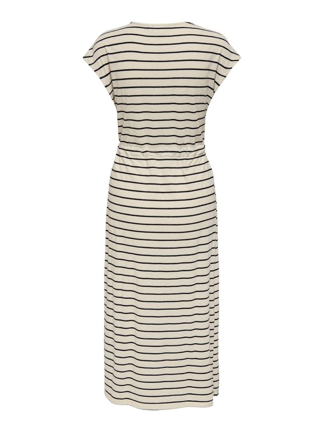 Only - Onljana S/S O-Neck Dress Swt - 4774968 Cloud Dancer Black