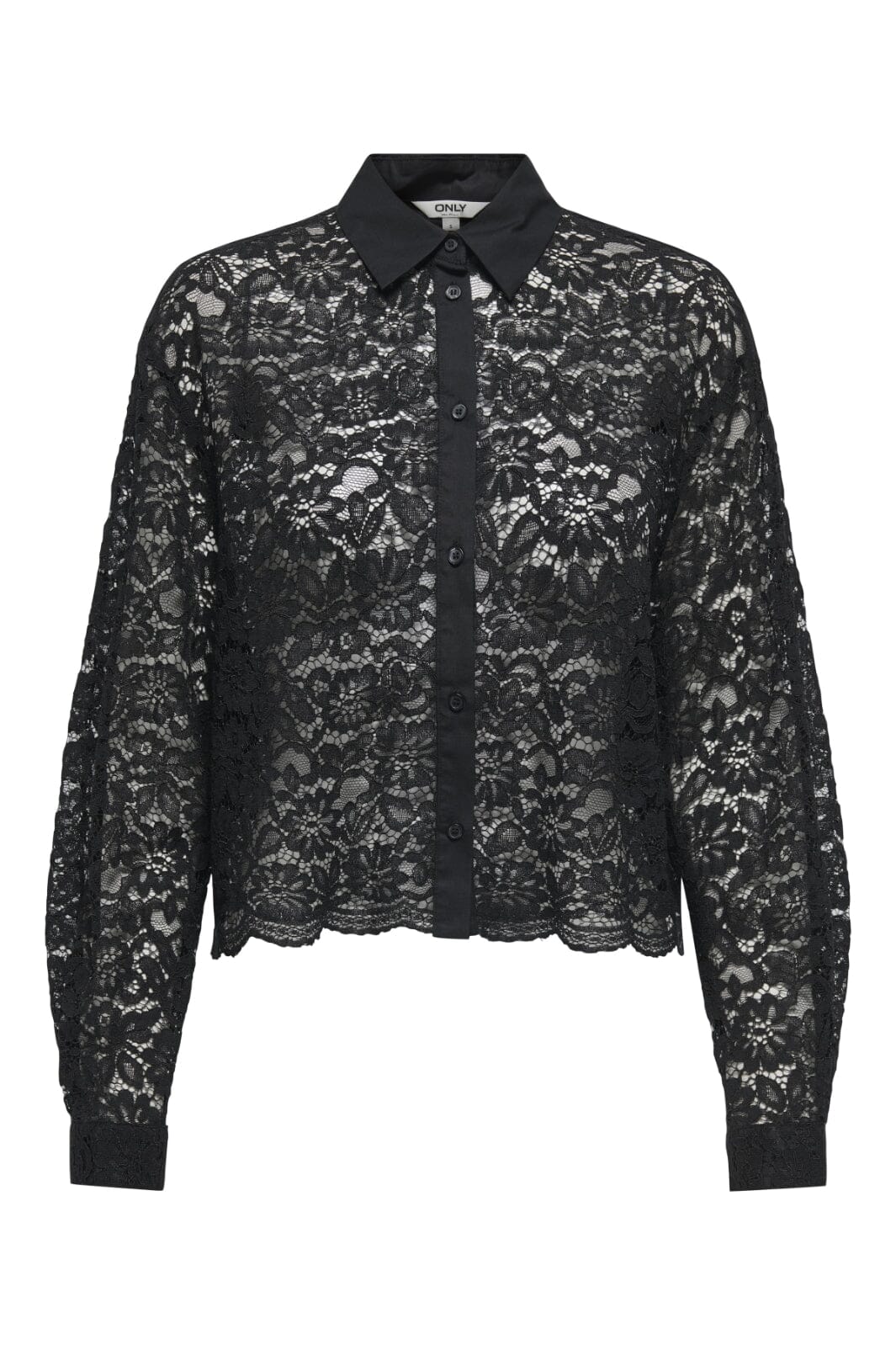 Only - Onljilli Lace Mix Shirt - 4847004 Black
