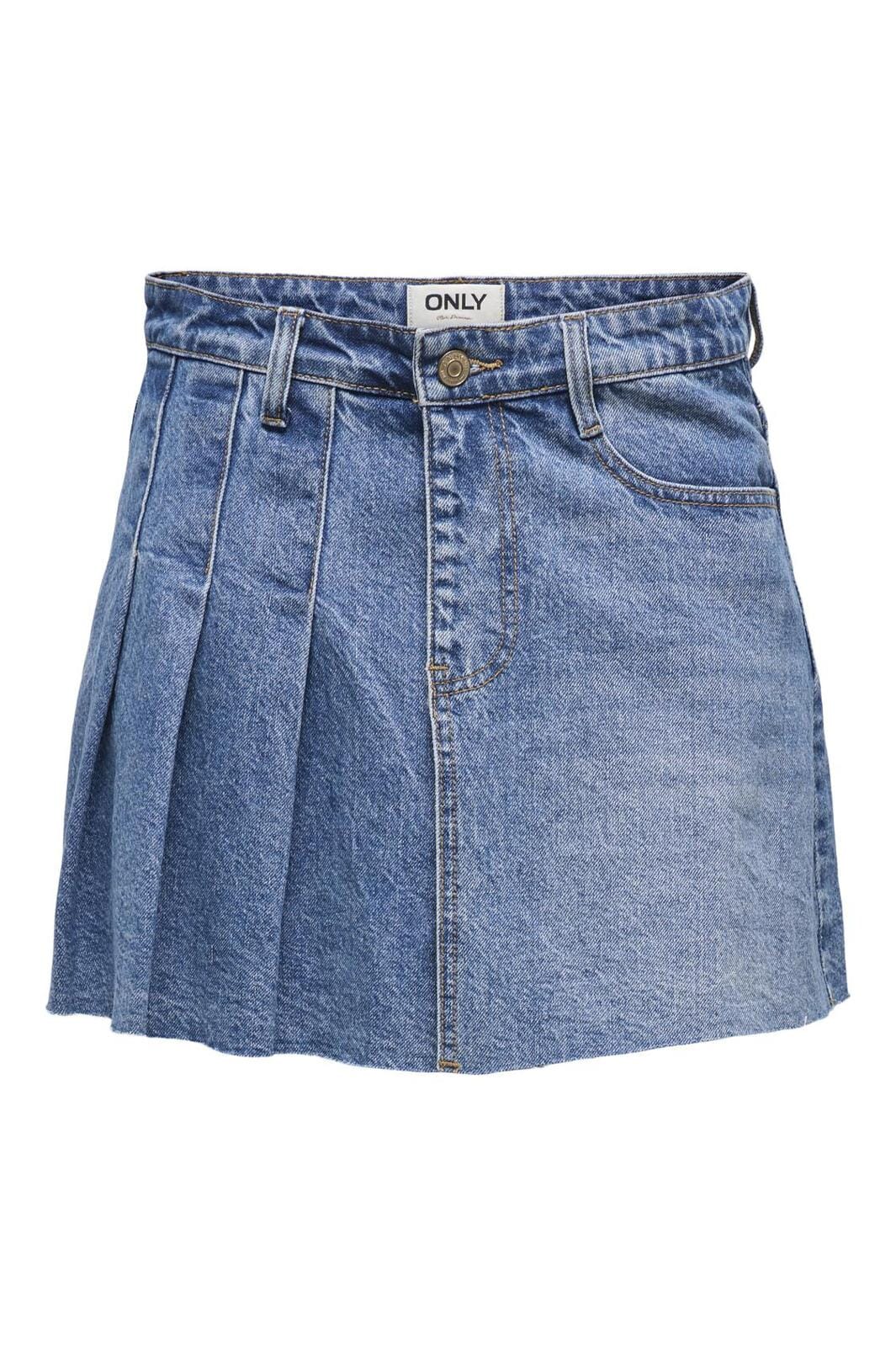 Only - Onlkadie Reg Pleat Skort Mae - 4729789 Light Blue Denim