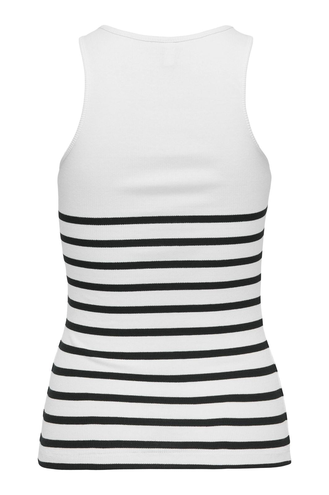 Only - Onlkenya Rib Stripe Tank Top - 4452882 Bright White Black Toppe